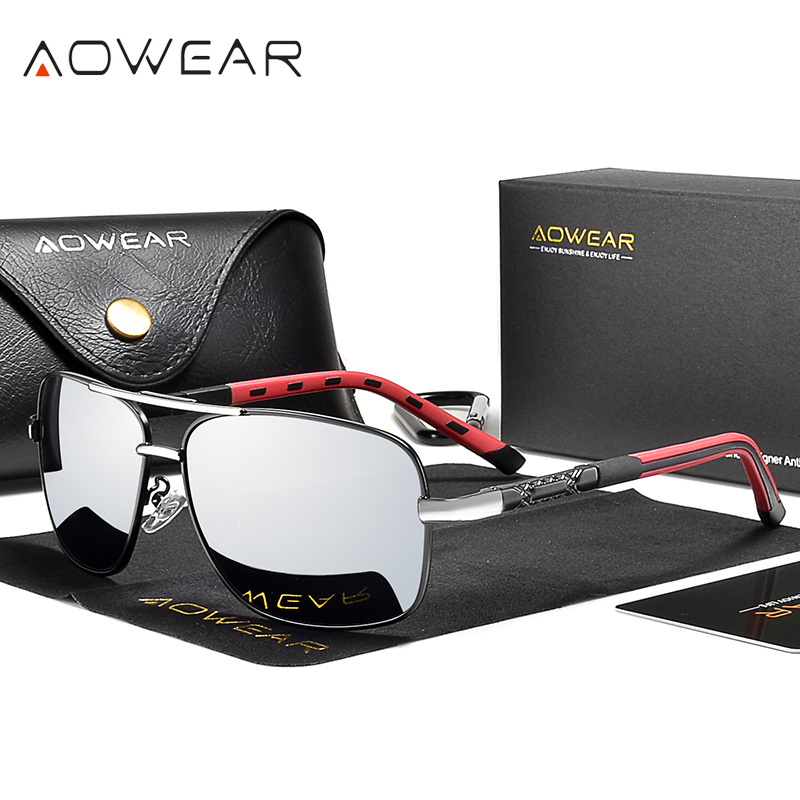 Sunglasses Aviator Polarized - AOWEAR Men's Polarized Mirrored Sunglasses for