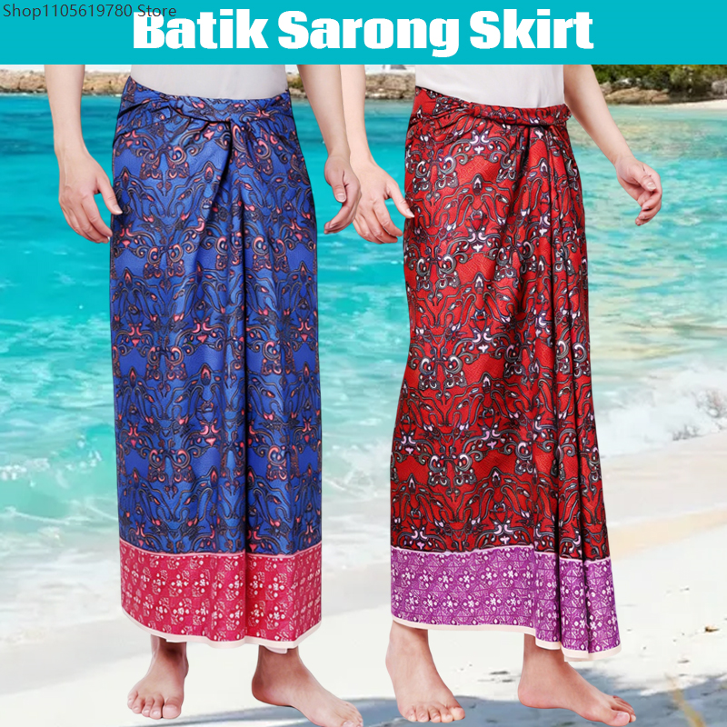 Sarong Men Wrap - Ethnic Batik Sarong Wrap Skirt For