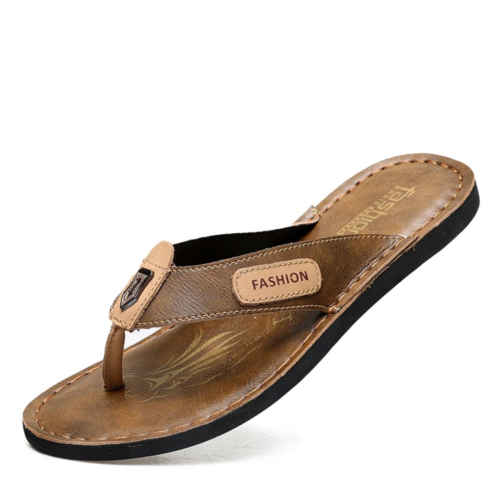 Men's Leather Flip Flops Summe - Flip Flop Leather Men ulasan dan harga