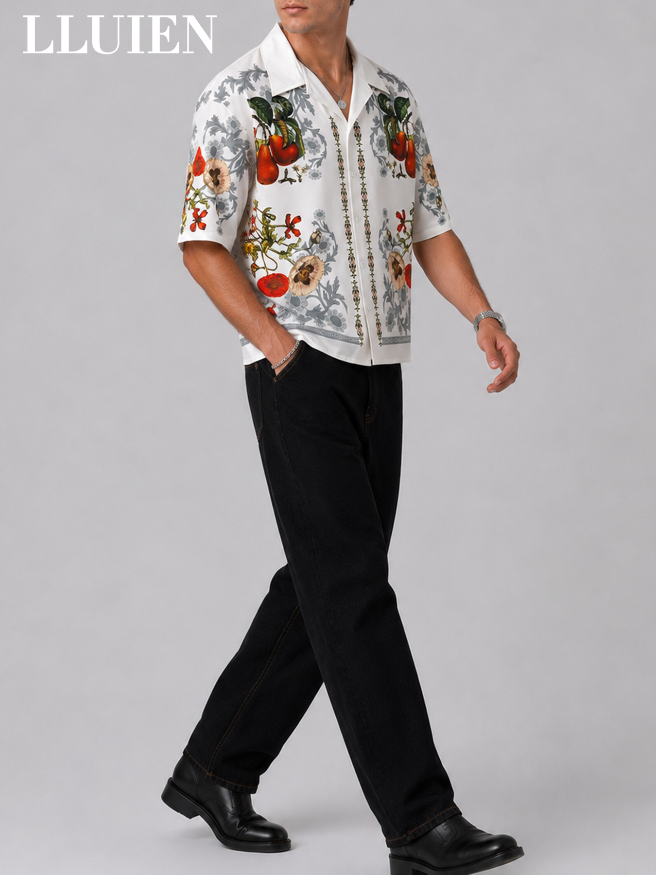 LLUIEN 2026 Summer New Fashion - Resort Shirt Floral ulasan dan harga