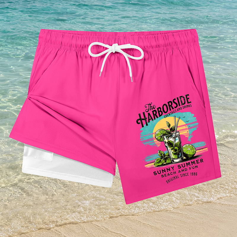 Cocktails Drinks Print 2 in 1  - Swim Trunk Quick Dry ulasan dan harga