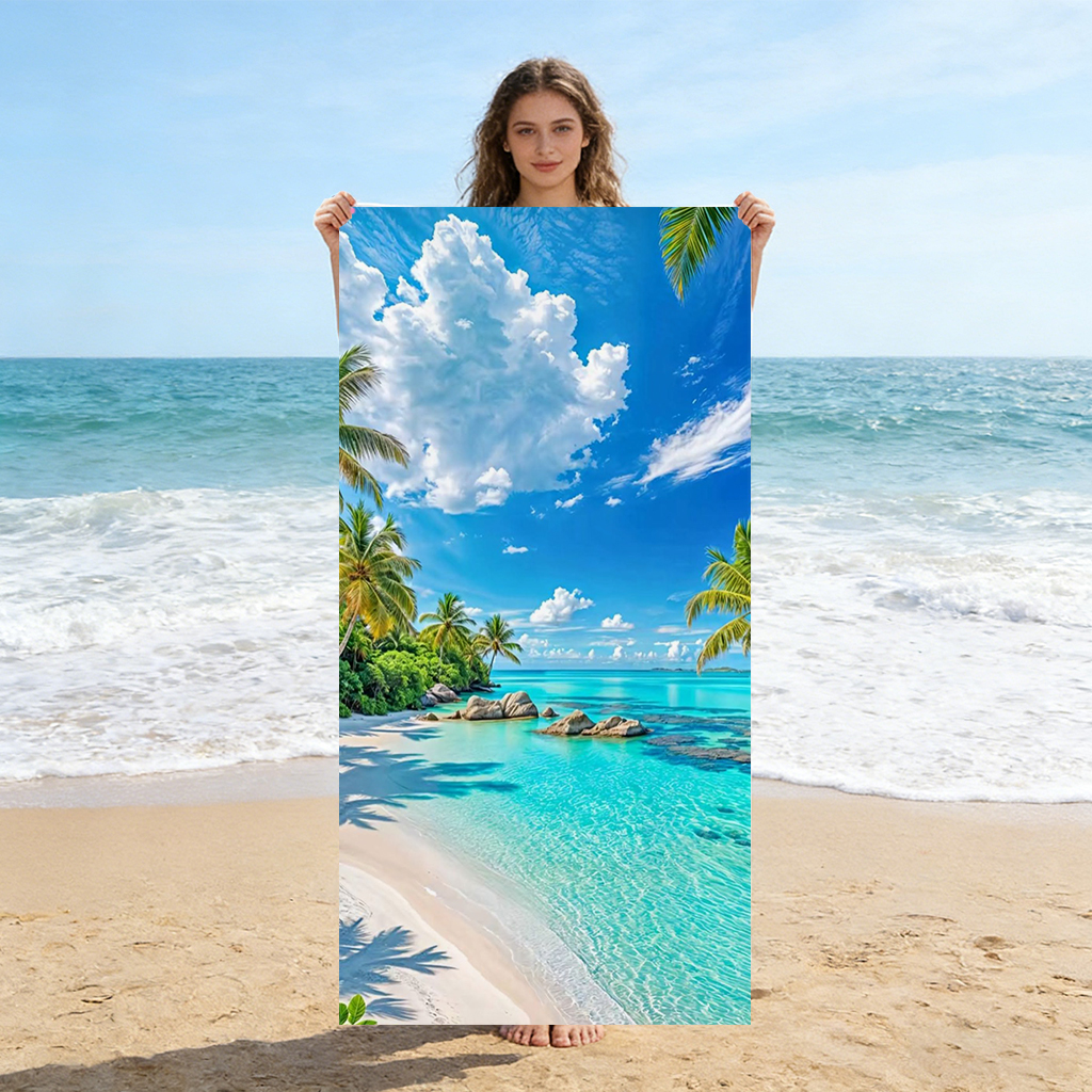1pc Natural landscape Beach To - Beach Towel Large ulasan dan harga