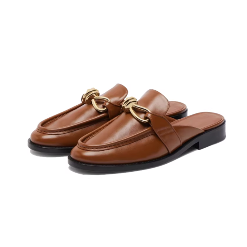 Metal Buckle Half Slippers For - Flip Flop Leather Men ulasan dan harga