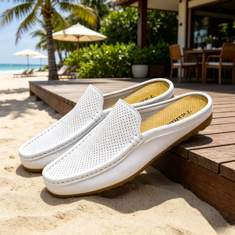 Men Casual Loafers Fashion Out - Flip Flop Leather Men ulasan dan harga