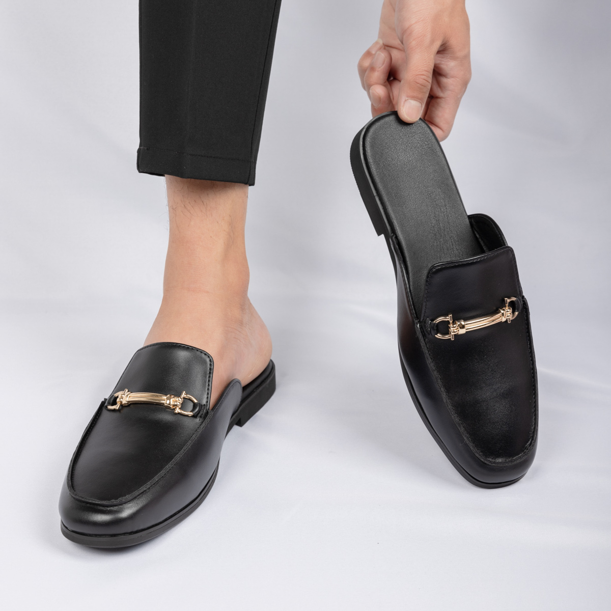 Fashion Men's Slip-on Half Sli - Flip Flop Leather Men ulasan dan harga
