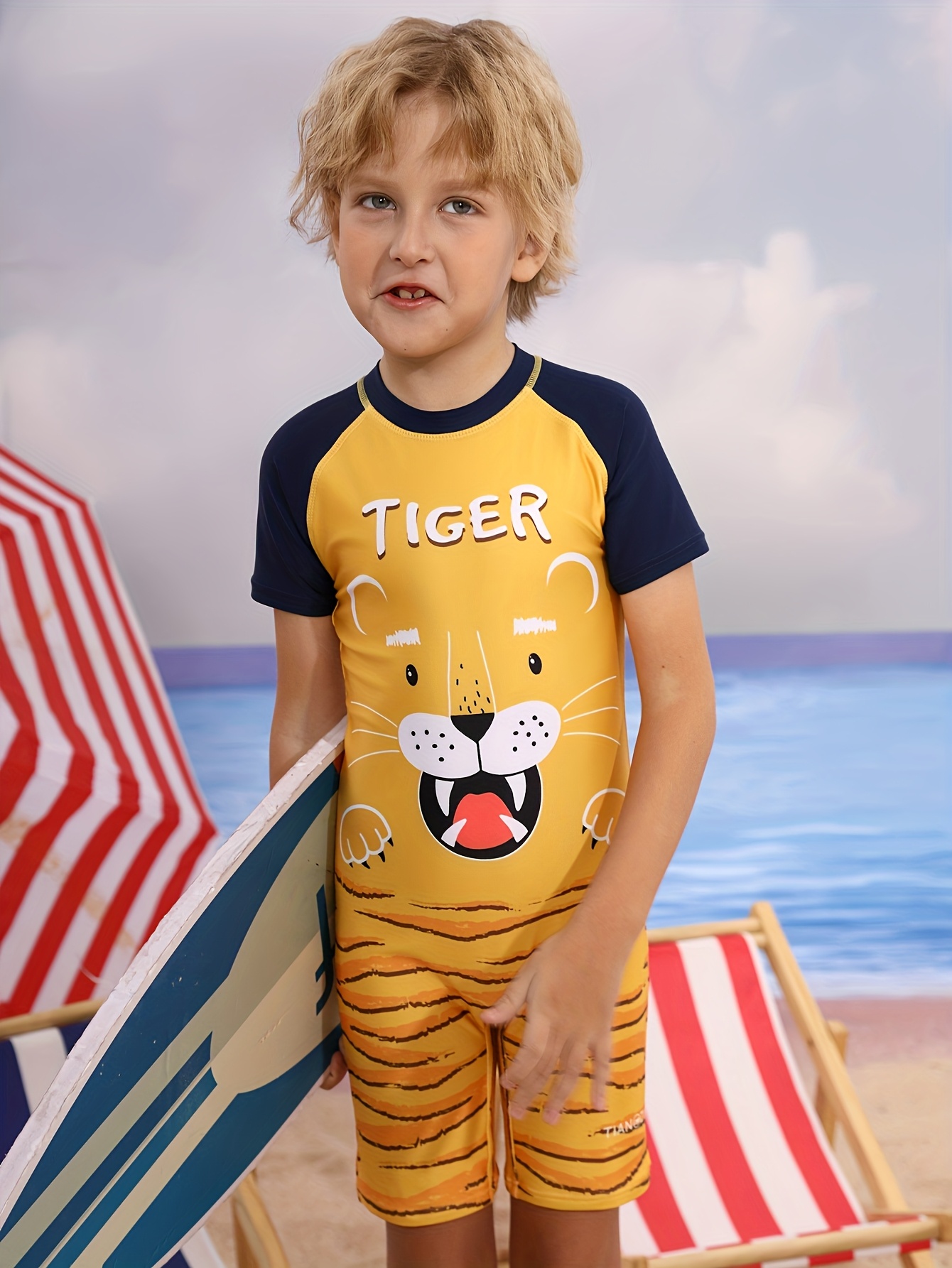 Cute Tiger Children's One-piec - Swim Trunk Quick Dry ulasan dan harga