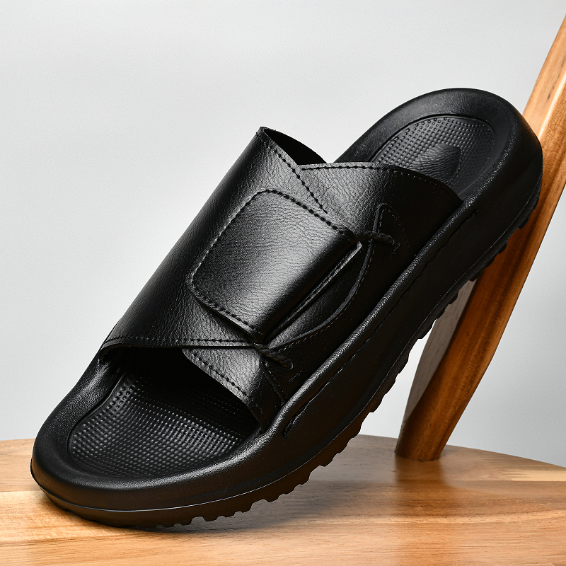 Leather Men's Slippers Slides  - Flip Flop Leather Men ulasan dan harga