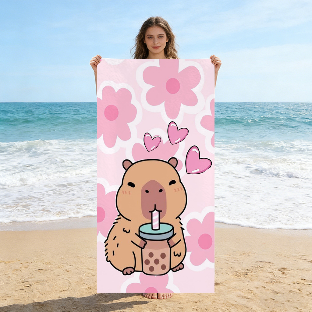 Funny Capybara Beach Towel Sma - Beach Towel Large ulasan dan harga