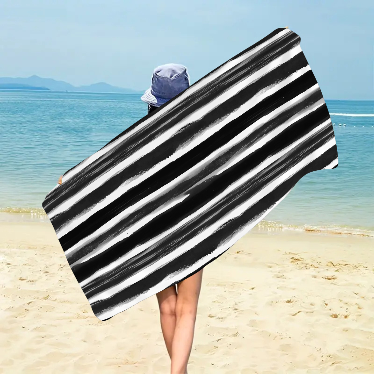 1pc fashionable colorful strip - Beach Towel Large ulasan dan harga
