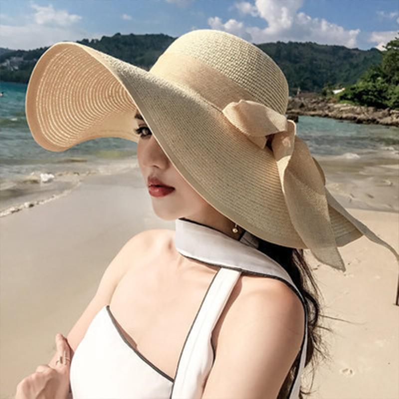 Straw Sun Hat for Women Foldab - Bucket Hat Straw ulasan dan harga