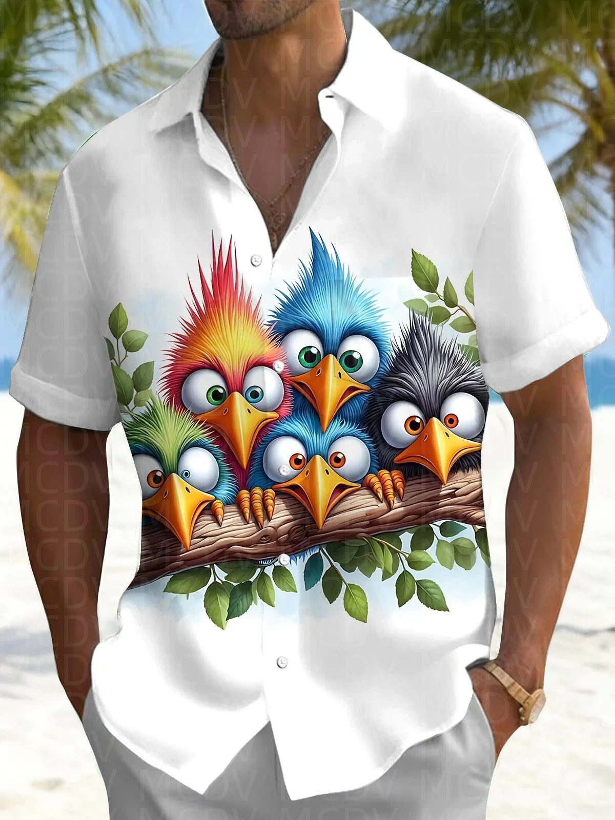 Bird Pattern Men's Hawaiian Sh - Shirt Camp Collar ulasan dan harga