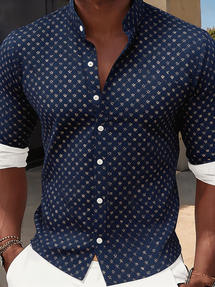 Mens Stylish Slim Fit Shirt Na - Resort Shirt Floral ulasan dan harga