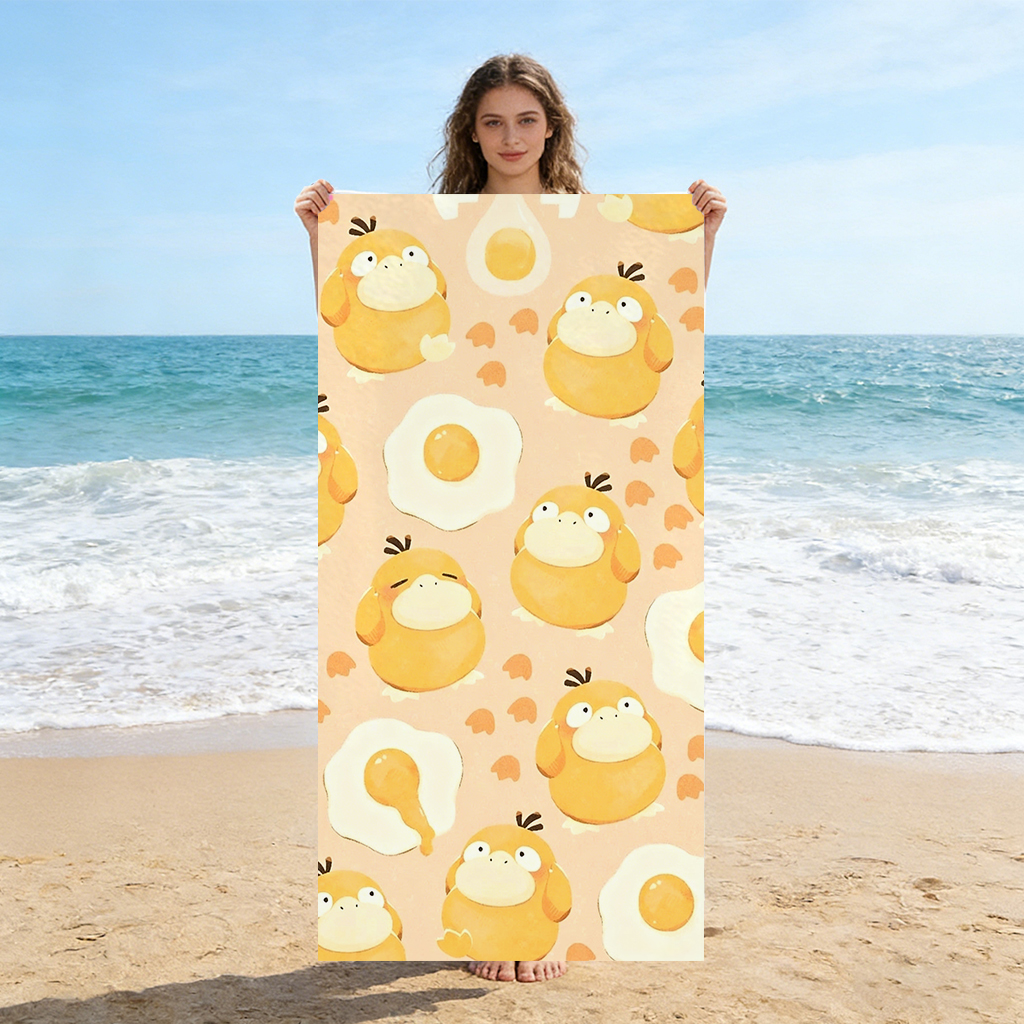 P-Pokémon Psyduck Beach Towel  - Beach Towel Large ulasan dan harga