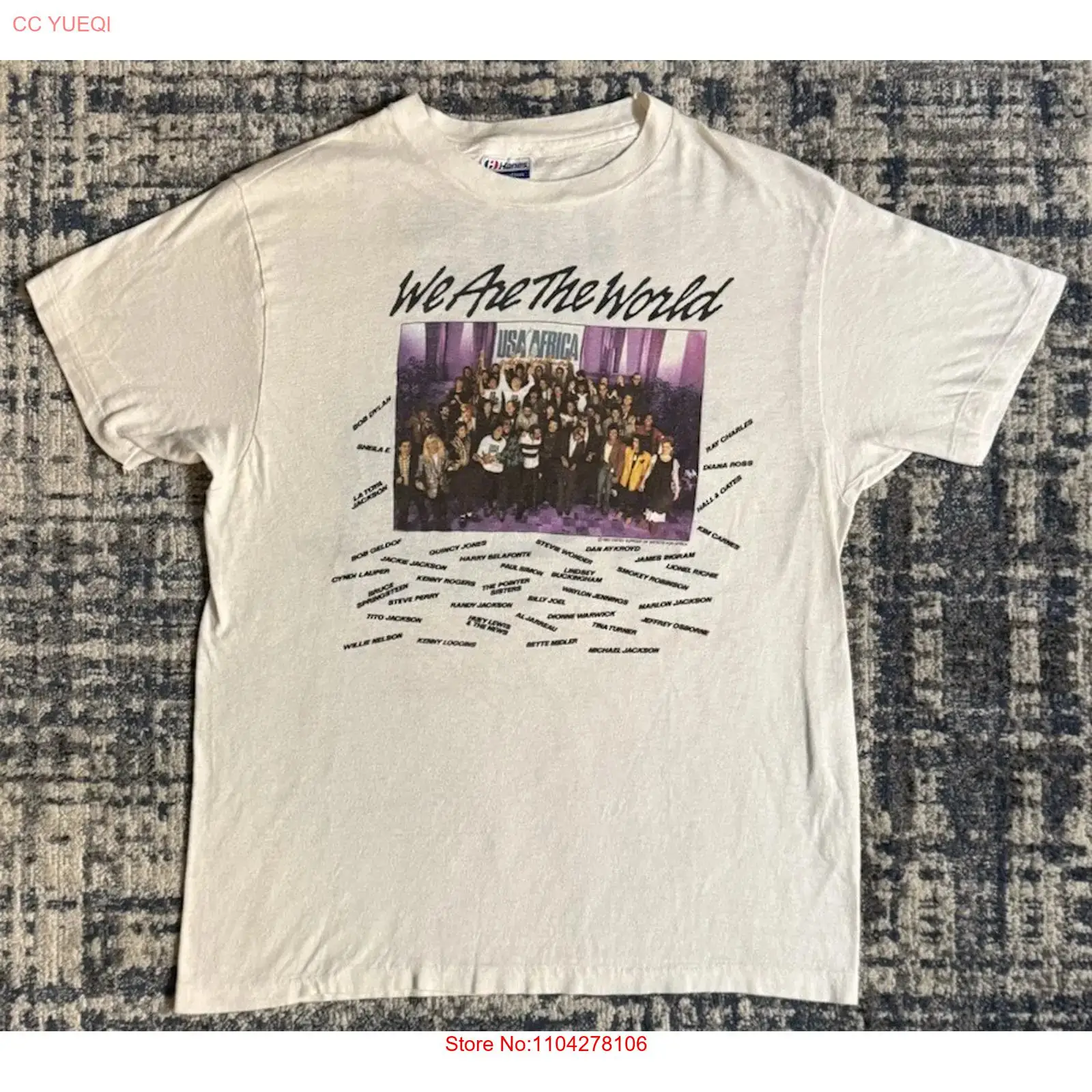 Vintage 1985 We Are The World  - Tee Graphic Print ulasan dan harga