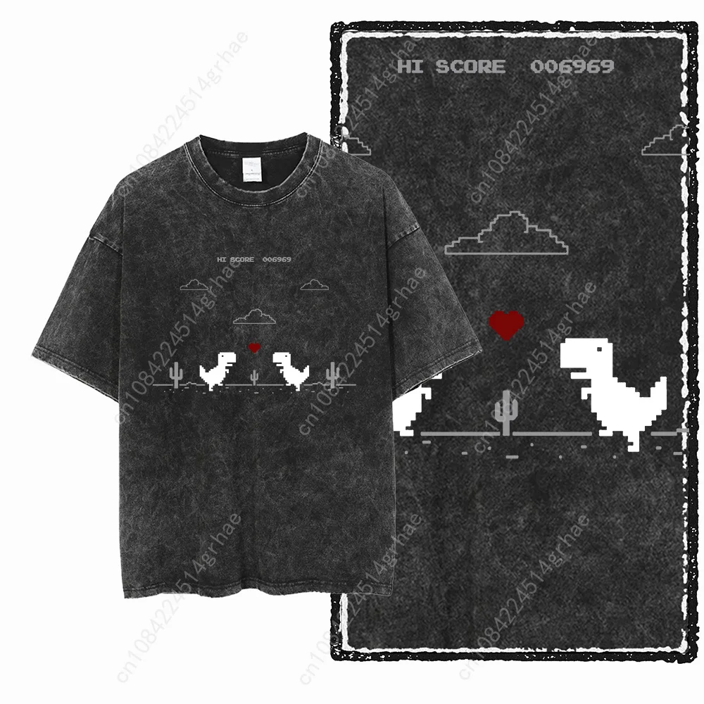 ZH DINO GAME THEME Printed Cot - Tee Graphic Print ulasan dan harga