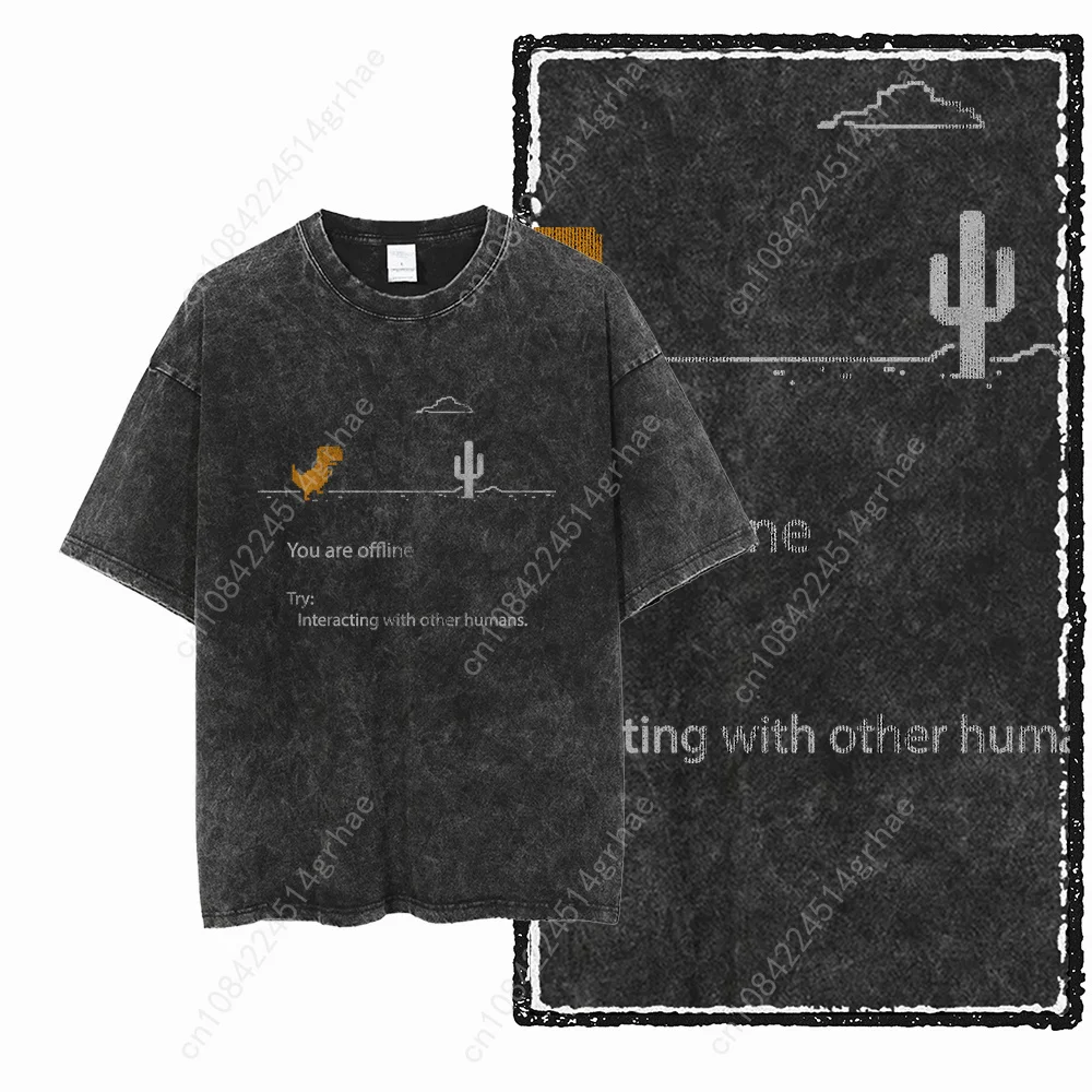 ZH DINO GAME THEME Printed Cot - Tee Graphic Print ulasan dan harga