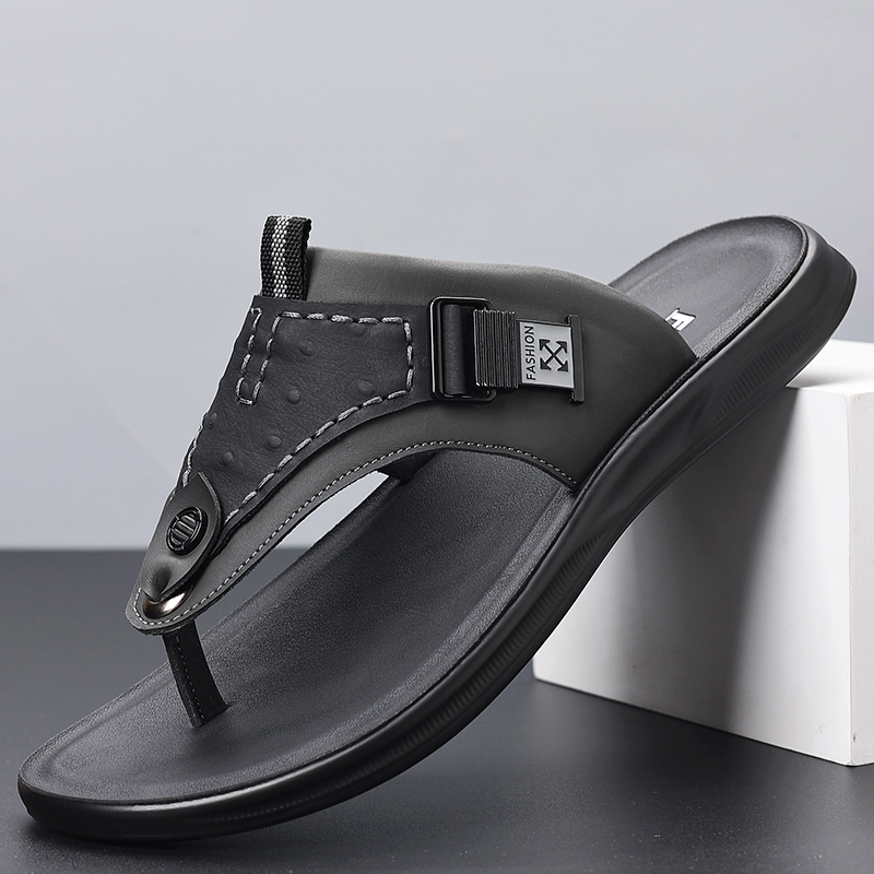 Men's Adjustable Buckle Thong  - Flip Flop Leather Men ulasan dan harga