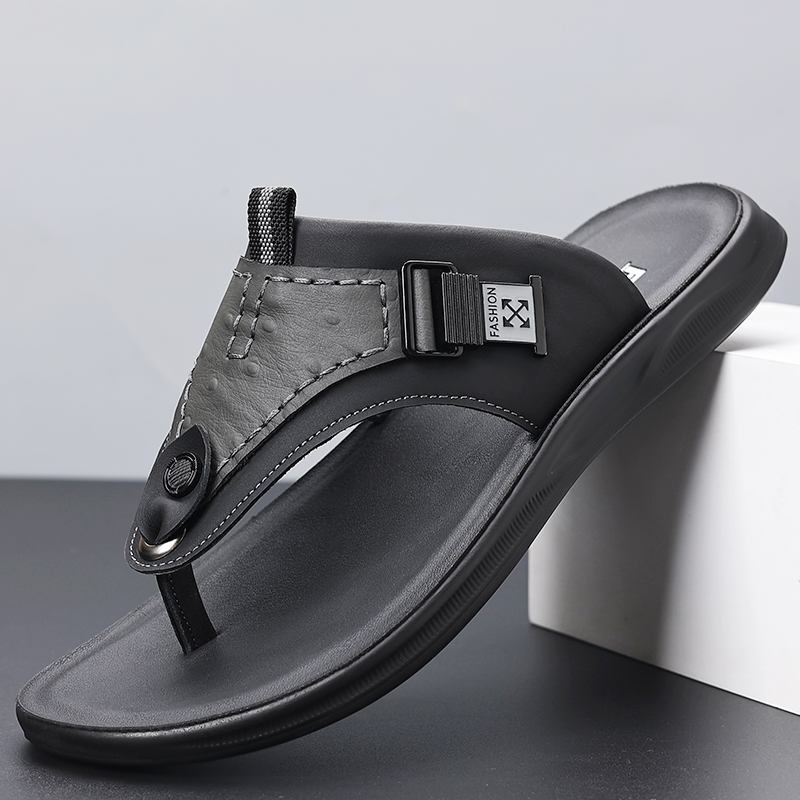 Men's Adjustable Buckle Thong  - Flip Flop Leather Men ulasan dan harga