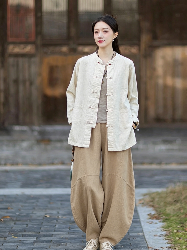 Loose Cotton Linen Cardigan Ja - Linen Shirt Breathable ulasan dan harga