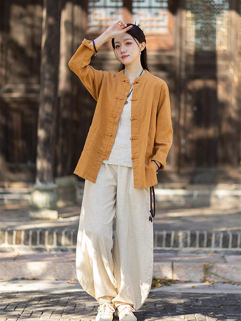 Loose Cotton Linen Cardigan Ja - Linen Shirt Breathable ulasan dan harga