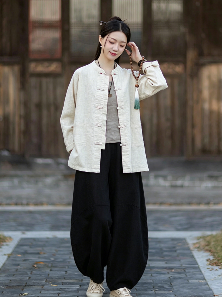 Loose Cotton Linen Cardigan Ja - Linen Shirt Breathable ulasan dan harga