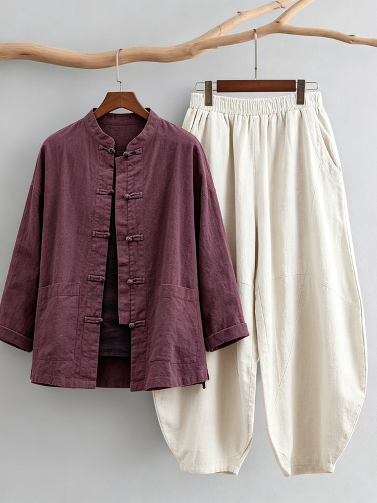 Loose Cotton Linen Cardigan Ja - Linen Shirt Breathable ulasan dan harga