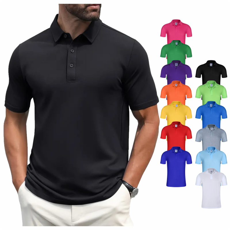 Men's Summer Solid Color Lapel - Polo Shirt Pique ulasan dan harga